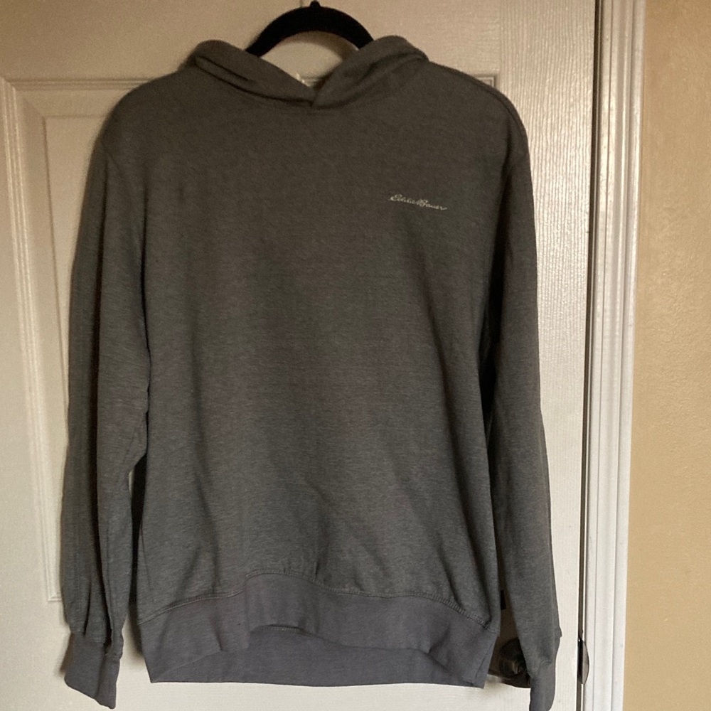 Eddie Bauer Men's Heather Gray Hooded Sweater
